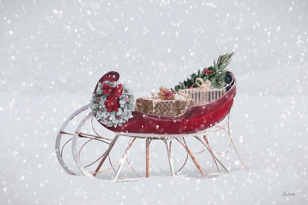 Snowy Christmas Sleigh art print by Lori Deiter for $57.95 CAD