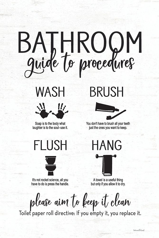 Bathroom Guide art print by Lettered and Lined for $57.95 CAD