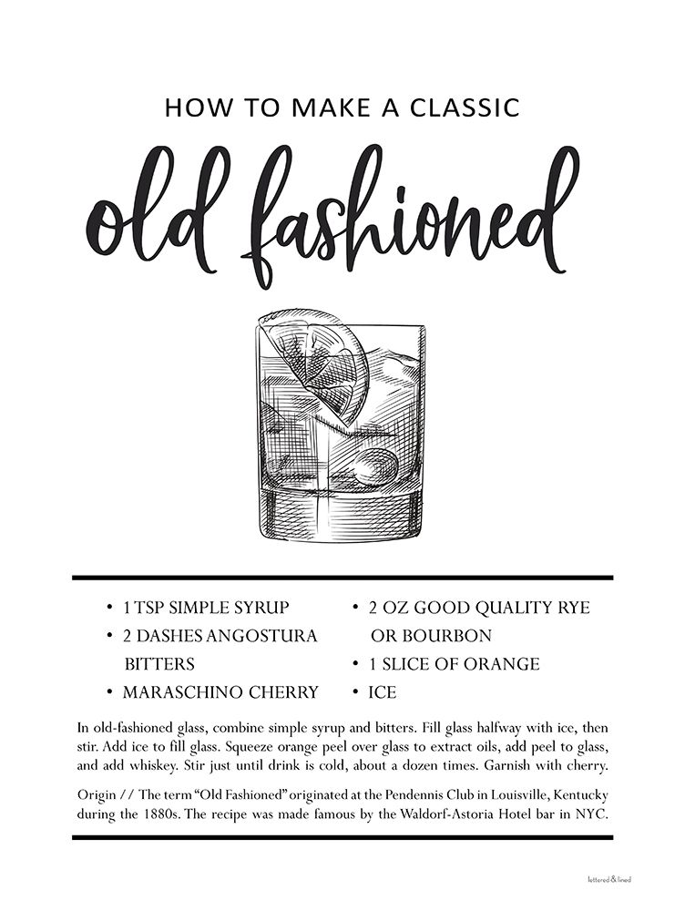Old Fashioned art print by Lettered And Lined for $57.95 CAD