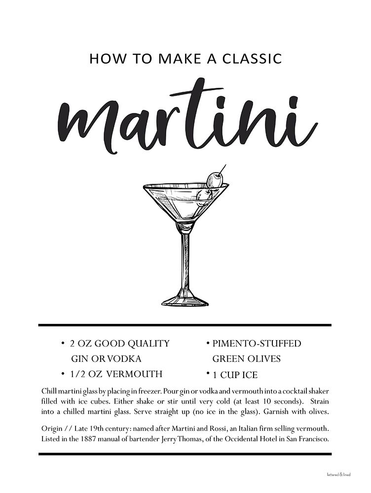 Martini art print by Lettered And Lined for $57.95 CAD