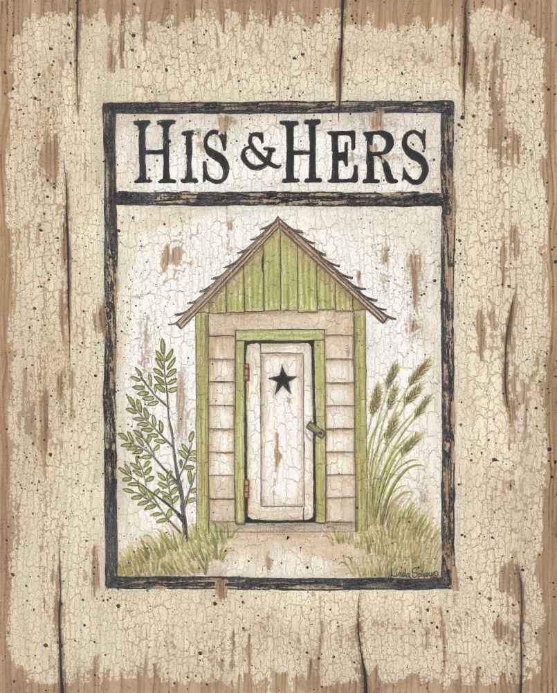 His and Hers Outhouse art print by Linda Spivey for $57.95 CAD