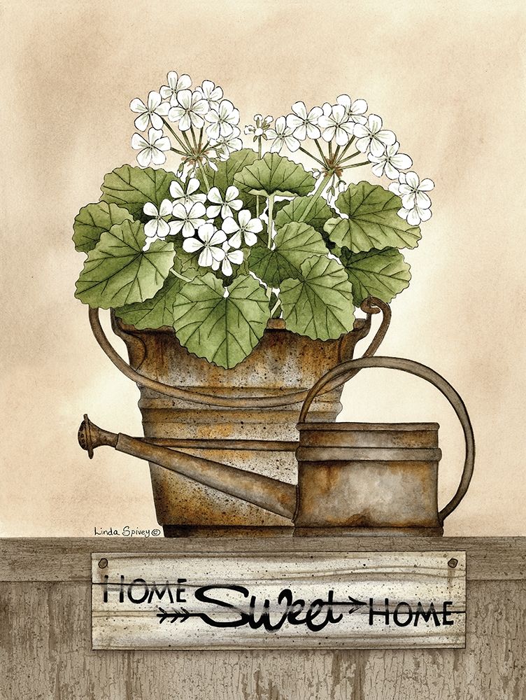 Home Sweet Home Geraniums art print by Linda Spivey for $57.95 CAD