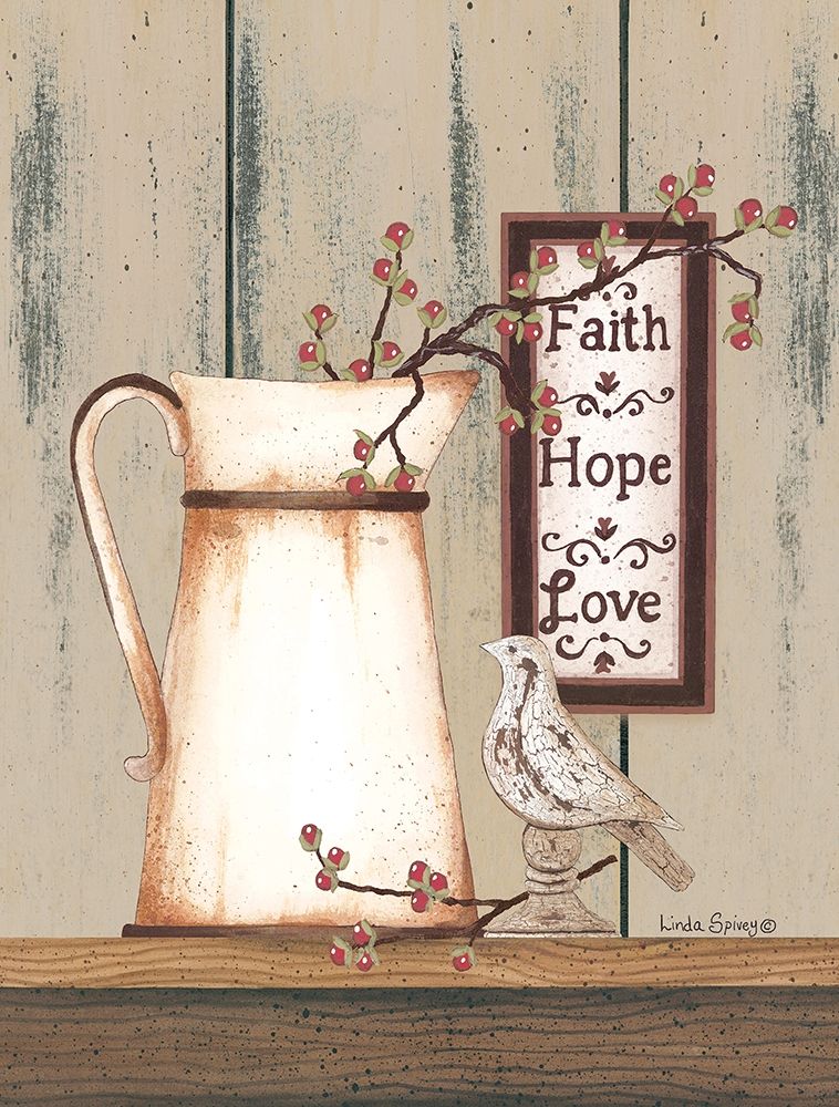 Faith Hope Love art print by Linda Spivey for $57.95 CAD