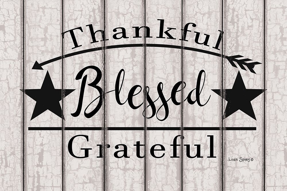 Blessed Thankful Grateful    art print by Linda Spivey for $57.95 CAD