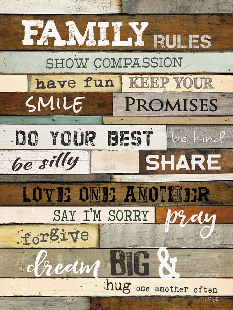 Family Rules art print by Marla Rae for $57.95 CAD