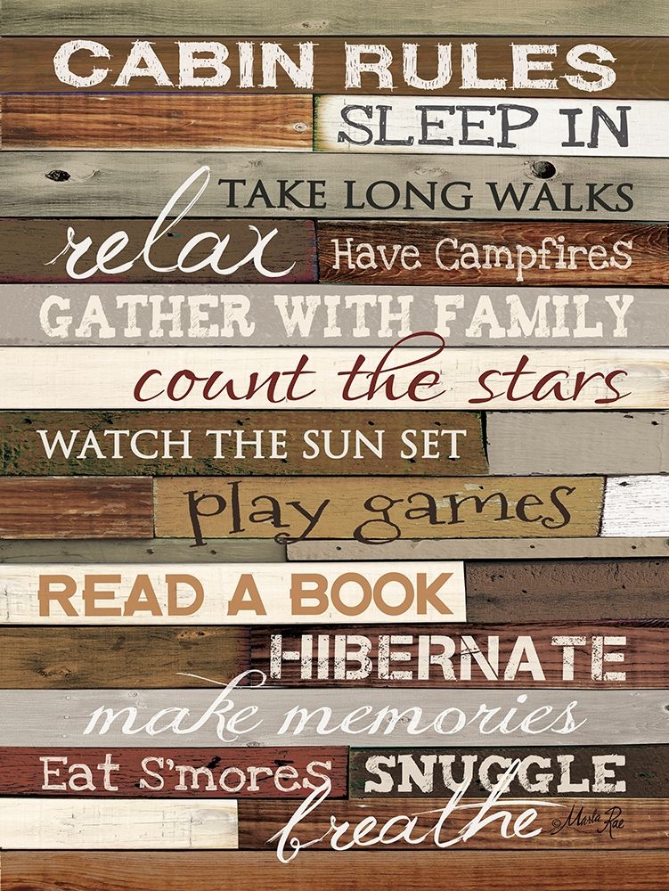 Cabin Rules art print by Marla Rae for $57.95 CAD