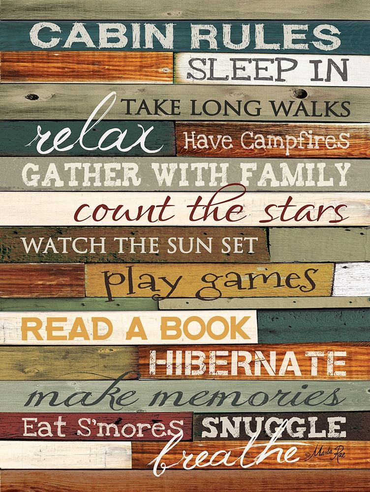 Cabin Rules art print by Marla Rae for $57.95 CAD