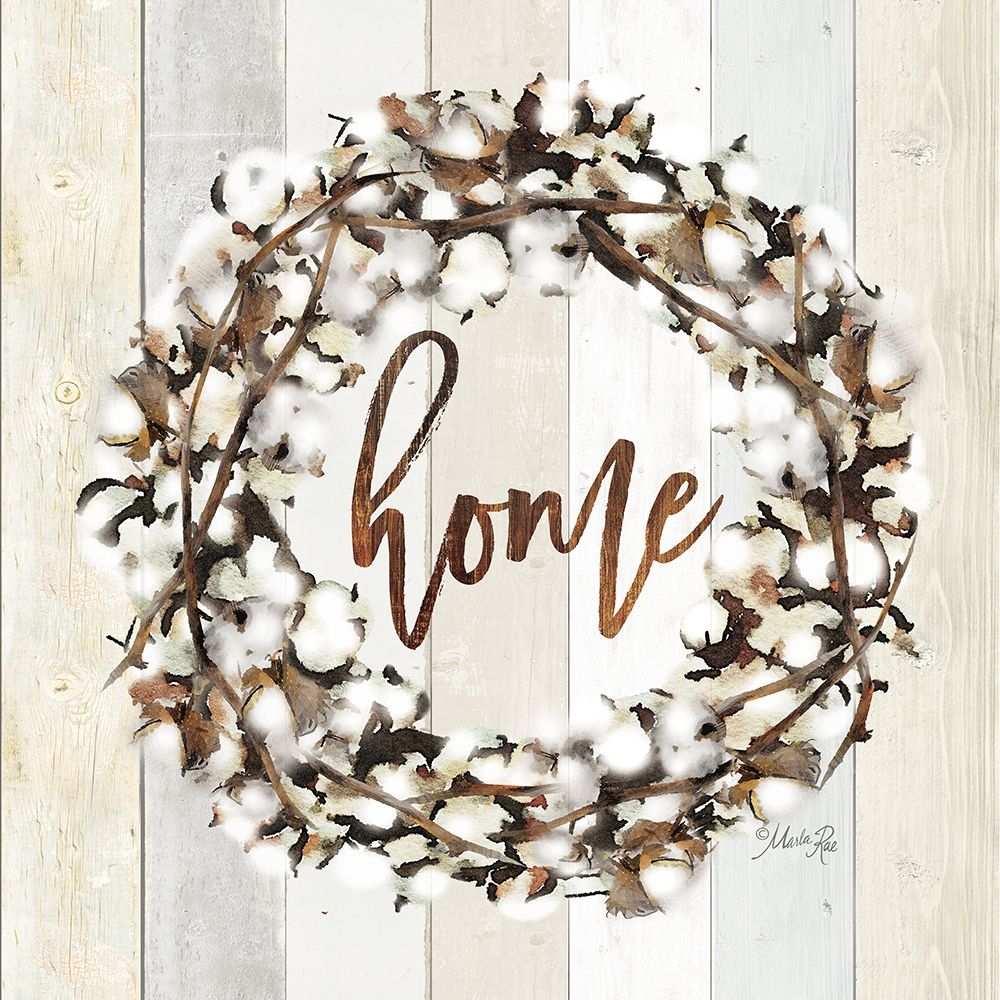 Home Cotton Wreath art print by Marla Rae for $57.95 CAD