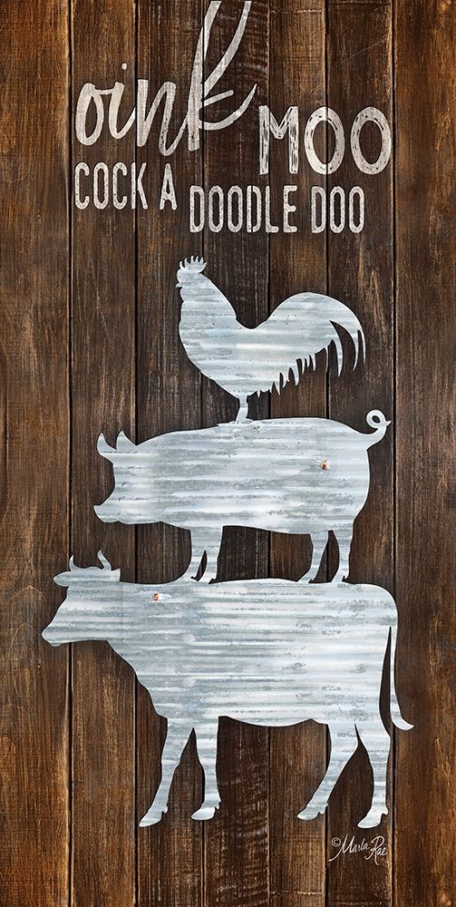 Metal Farm Animal Stack art print by Marla Rae for $57.95 CAD