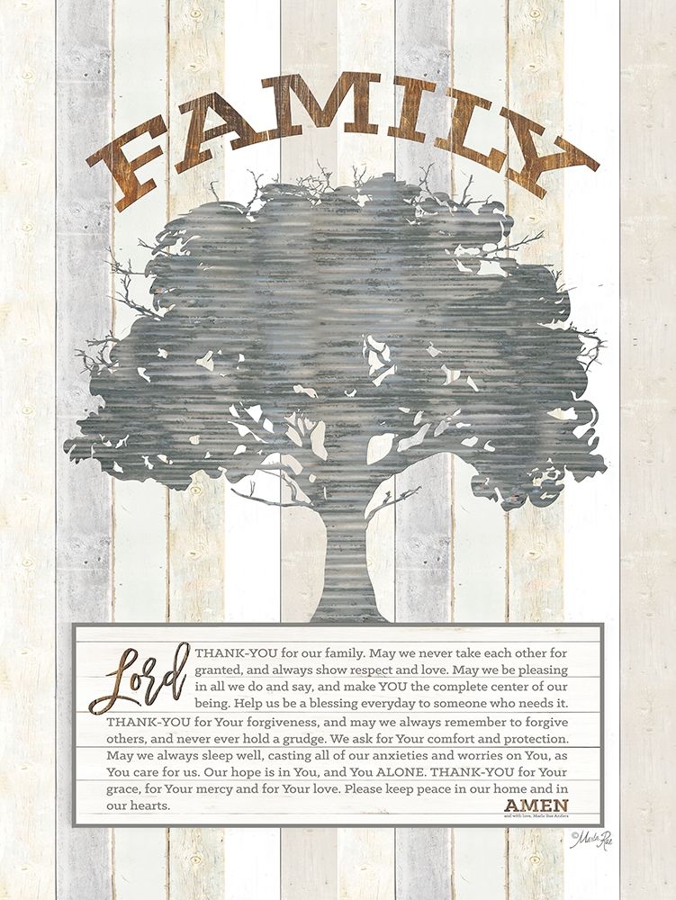 Family Prayer Tree art print by Marla Rae for $57.95 CAD