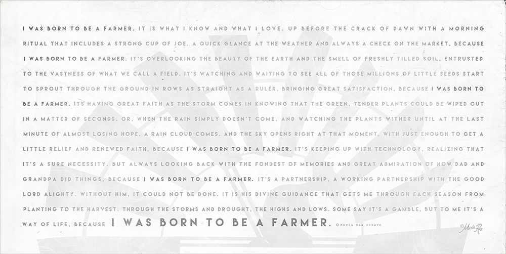 Simple Born to be a Farmer art print by Marla Rae for $57.95 CAD
