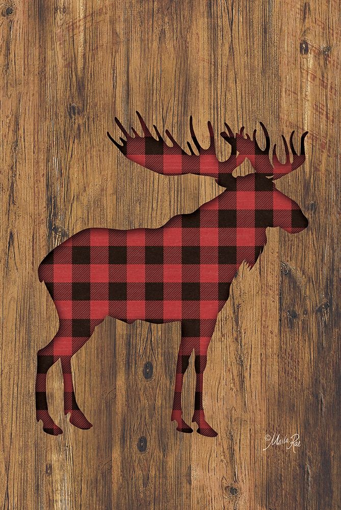 Buffalo Plaid Moose art print by Marla Rae for $57.95 CAD