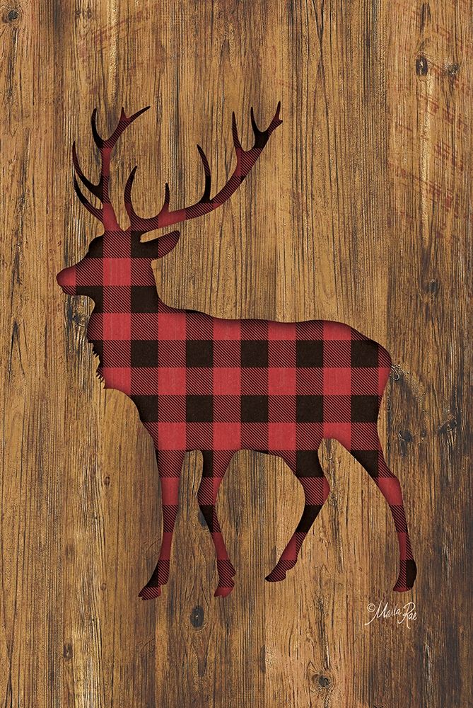 Buffalo Plaid Deer art print by Marla Rae for $57.95 CAD