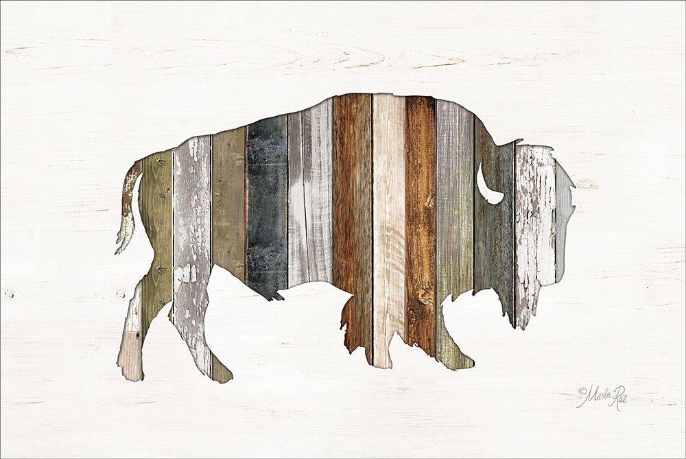 Wood Slat Bison art print by Marla Rae for $57.95 CAD