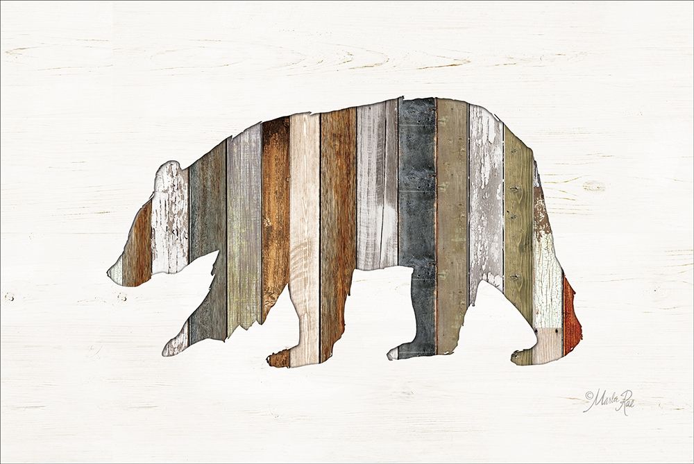 Wood Slat Bear art print by Marla Rae for $57.95 CAD