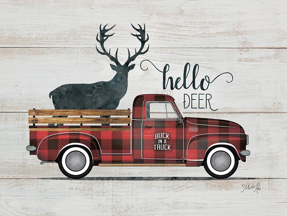 Hello Deer Vintage Truck art print by Marla Rae for $57.95 CAD