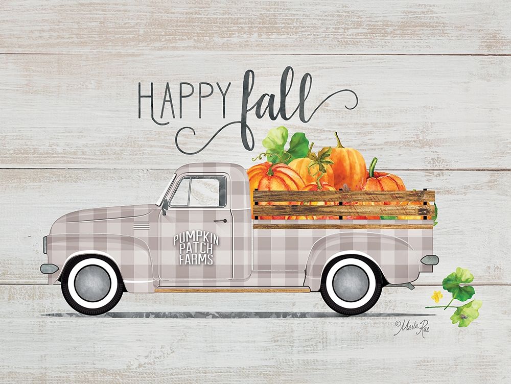 Happy Fall Vintage Truck art print by Marla Rae for $57.95 CAD