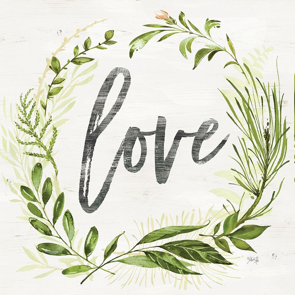Love Greenery Wreath  art print by Marla Rae for $57.95 CAD