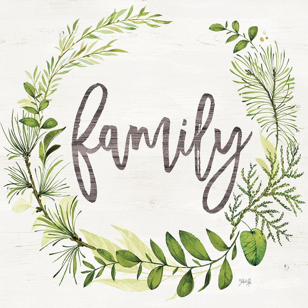 Family Greenery Wreath  art print by Marla Rae for $57.95 CAD
