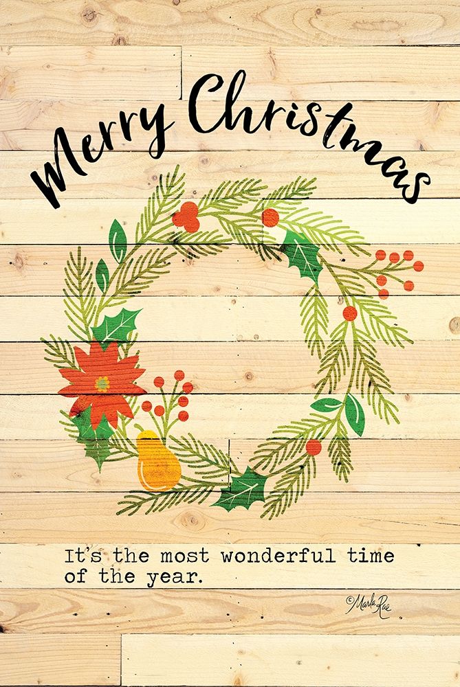 Merry Christmas Wreath art print by Marla Rae for $57.95 CAD