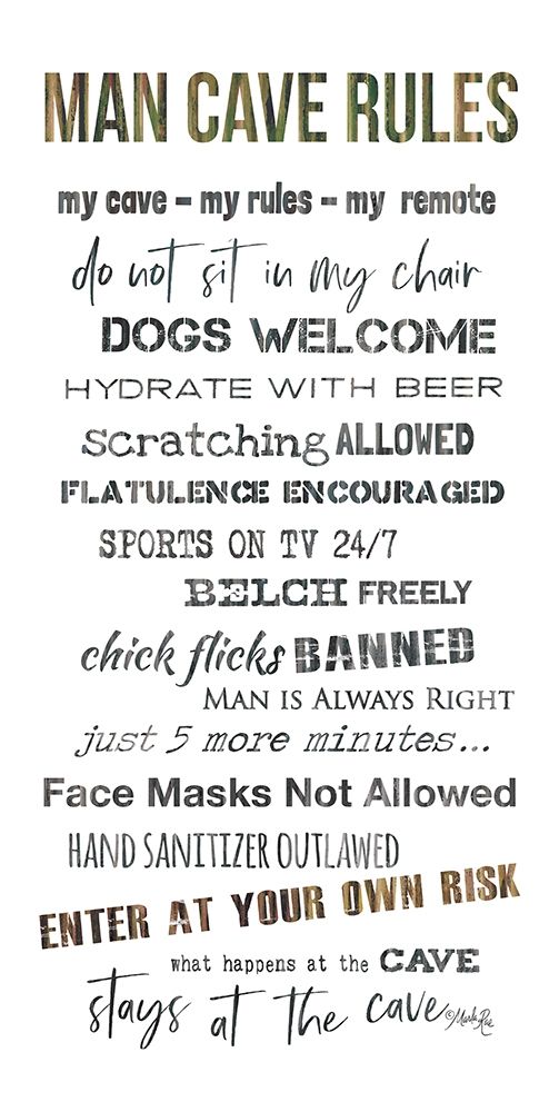 Man Cave Rules I art print by Marla Rae for $57.95 CAD