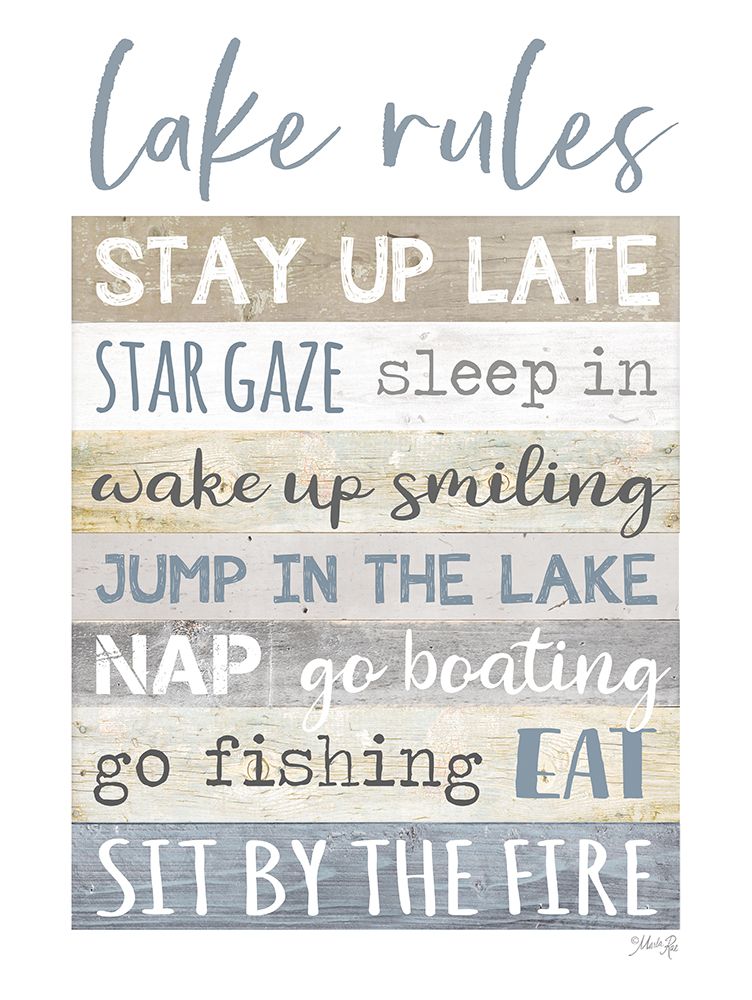 Lake Rules art print by Marla Rae for $57.95 CAD