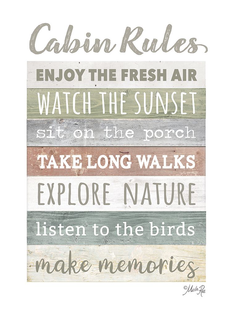 Cabin Rules    art print by Marla Rae for $57.95 CAD