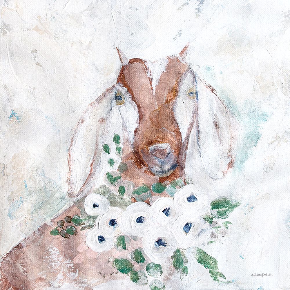Floral Goat art print by Mackenzie Kissell for $57.95 CAD