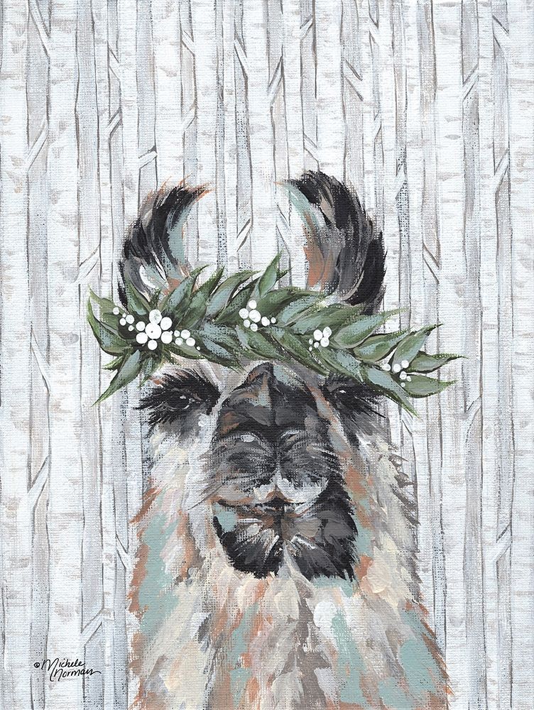 Lizzy the Winter Llama art print by Michele Norman for $57.95 CAD