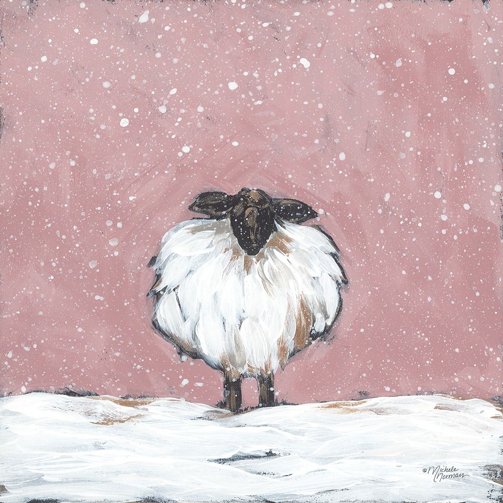 Pastel Pink Winter Sheep art print by Michele Norman for $57.95 CAD