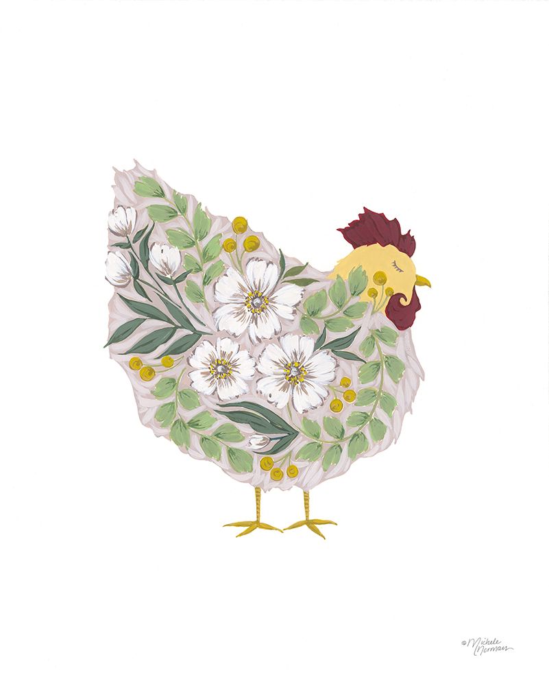 Spring Floral Hen art print by Michele Norman for $57.95 CAD