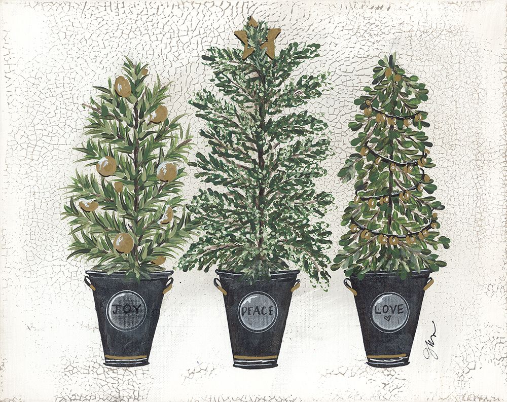 Joy-Peace and Love Tree Trio art print by Julie Norkus for $57.95 CAD