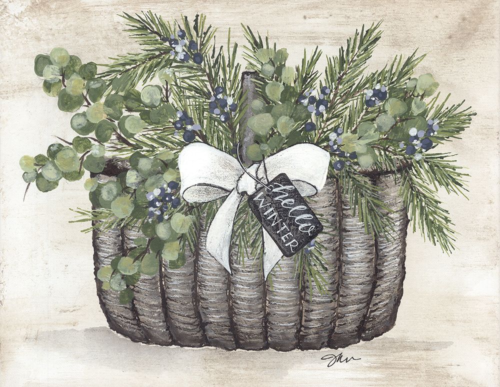 Winter Greens Basket art print by Julie Norkus for $57.95 CAD