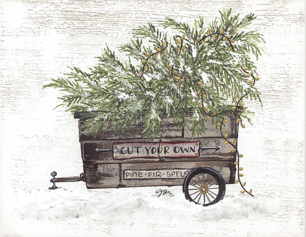 Cut Your Own Trees Wagon art print by Julie Norkus for $57.95 CAD