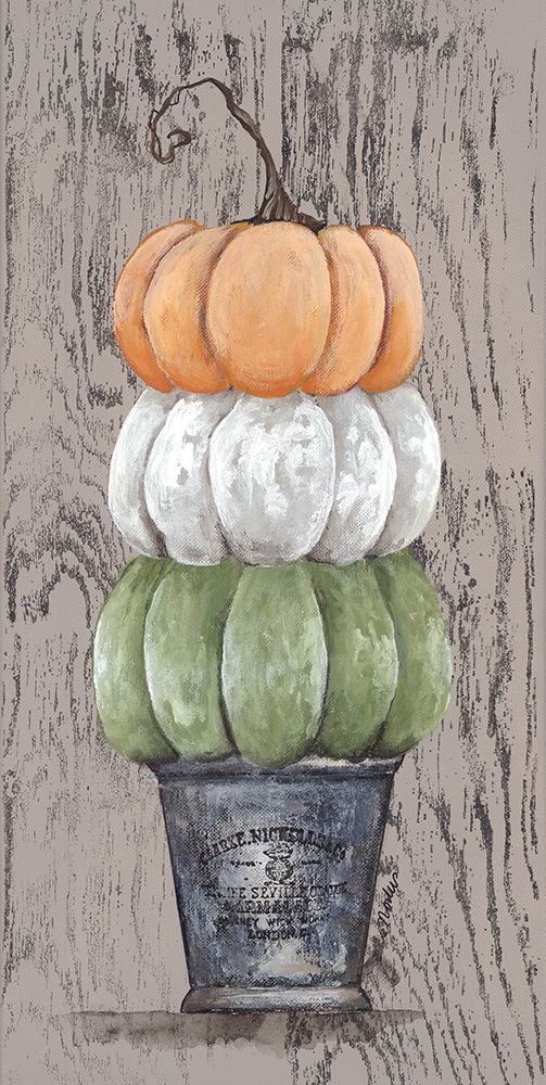 Triple Pumpkin in Stamped Pot art print by Julie Norkus for $57.95 CAD