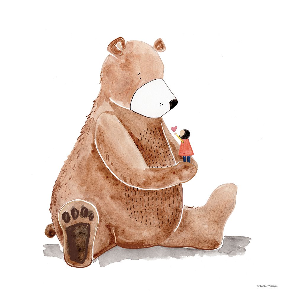 Bear and Heart art print by Rachel Nieman for $57.95 CAD