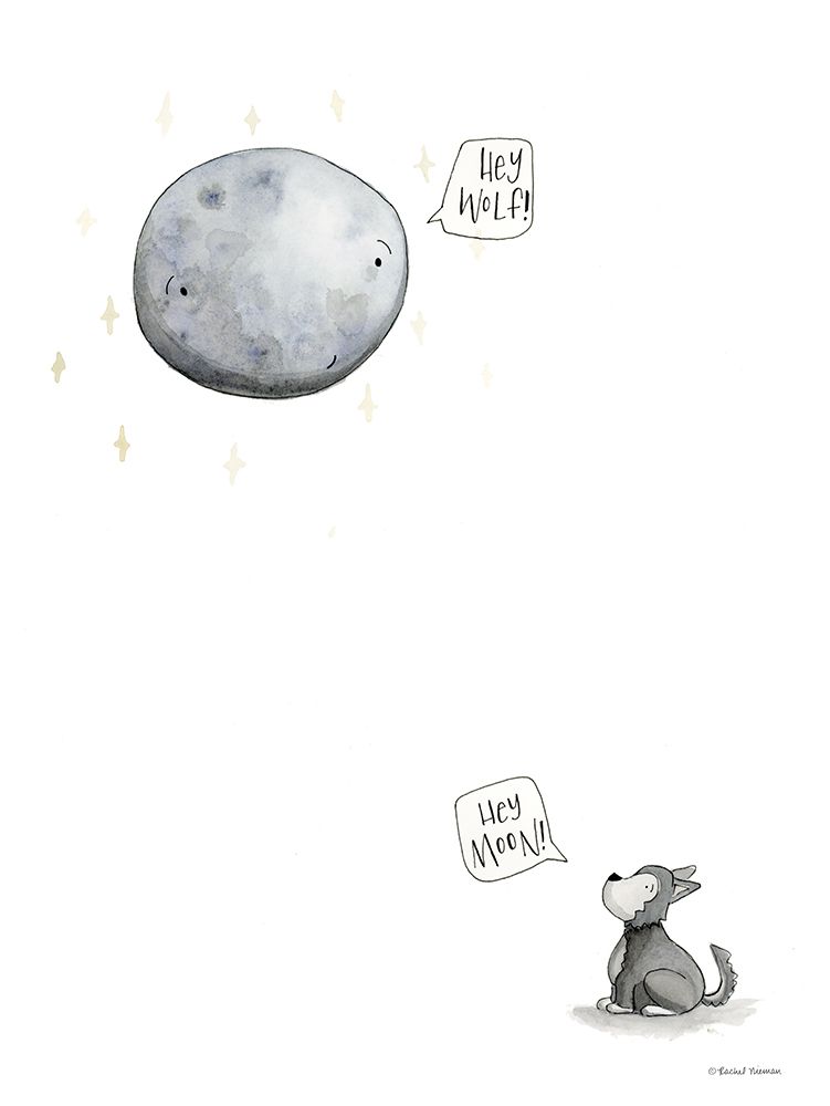 Wolf and the Moon art print by Rachel Nieman for $57.95 CAD