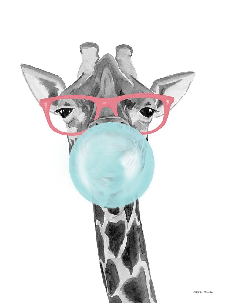 Bubble Gum Giraffe art print by Rachel Nieman for $57.95 CAD