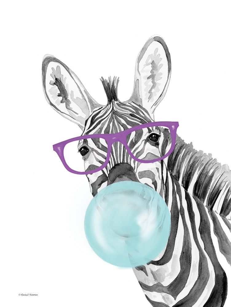 Bubble Gum Zebra art print by Rachel Nieman for $57.95 CAD