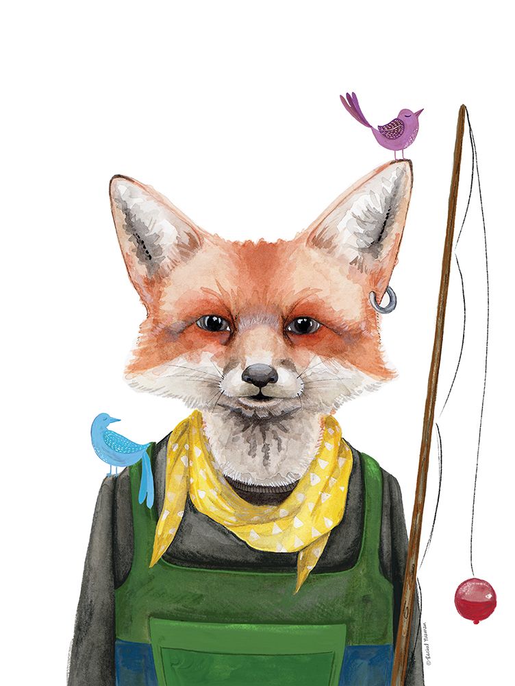 Fishing Fox art print by Rachel Nieman for $57.95 CAD
