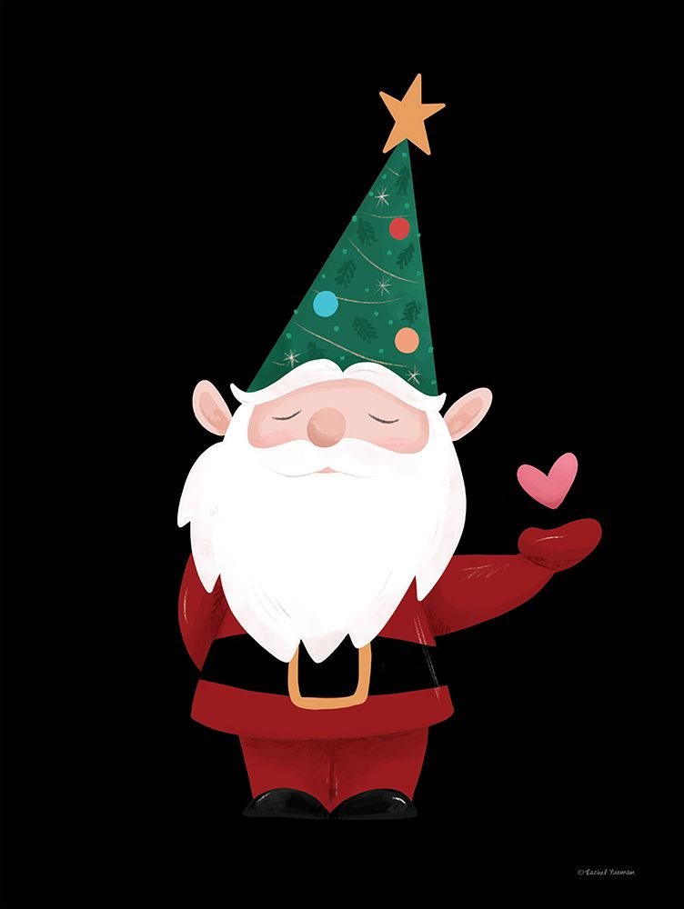 Christmas Tree Santa Gnome art print by Rachel Nieman for $57.95 CAD