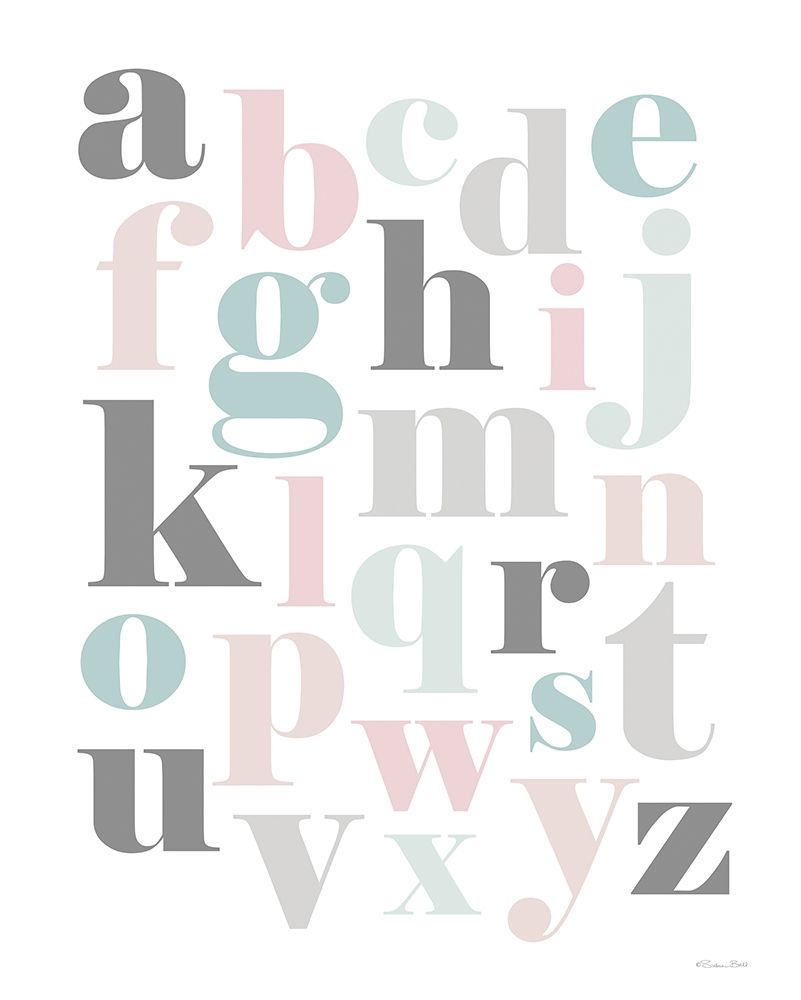 Softly Colored Alphabet art print by Susan Ball for $57.95 CAD