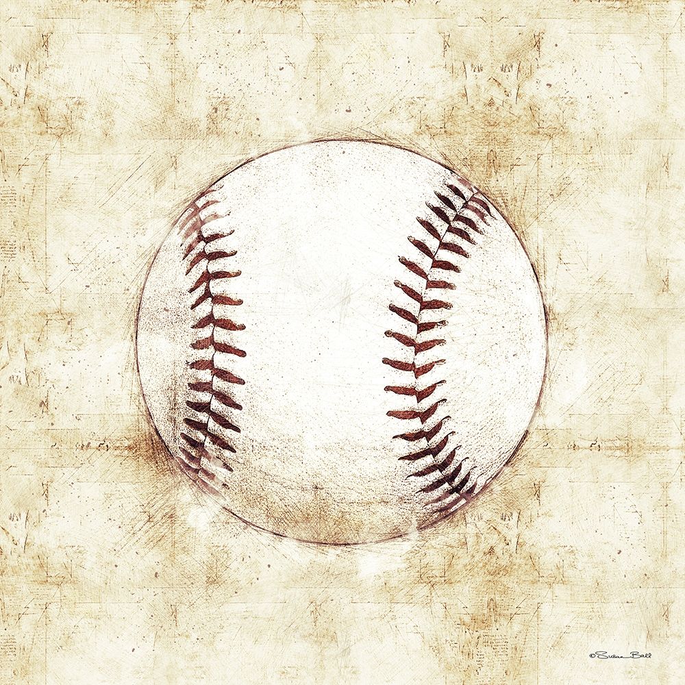 Baseball Sketch art print by Susan Ball for $57.95 CAD