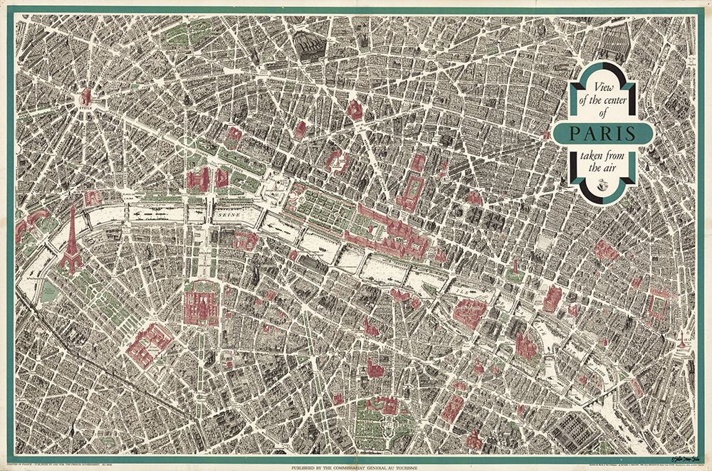 Map of Paris art print by Stellar Design Studio for $57.95 CAD