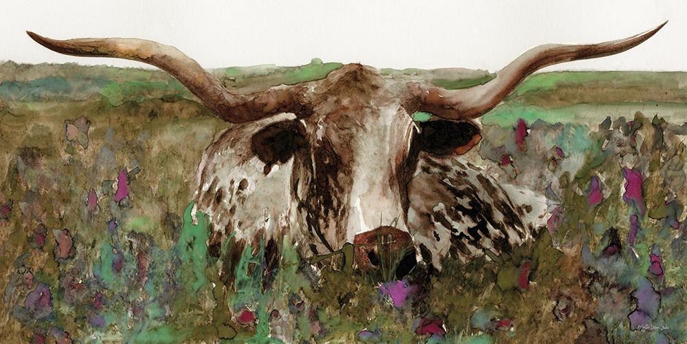 Texas Longhorn in Field art print by Stellar Design Studio for $57.95 CAD