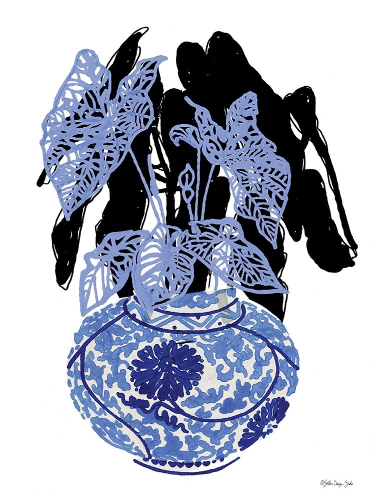 Tropical Plant in Blue art print by Stellar Design Studio for $57.95 CAD