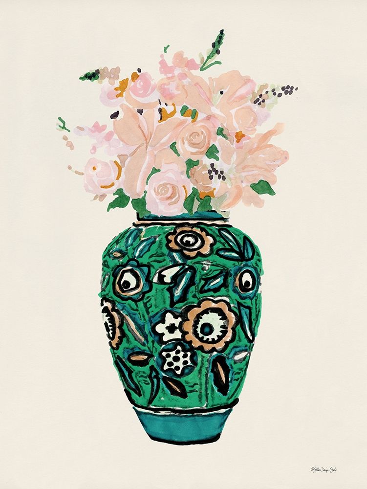 Flower Vase with Pattern II art print by Stellar Design Studio for $57.95 CAD