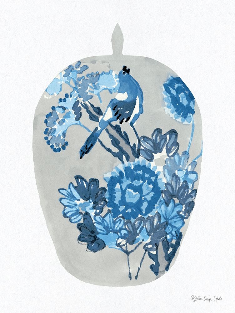 Blue Bird Vase art print by Stellar Design Studio for $57.95 CAD