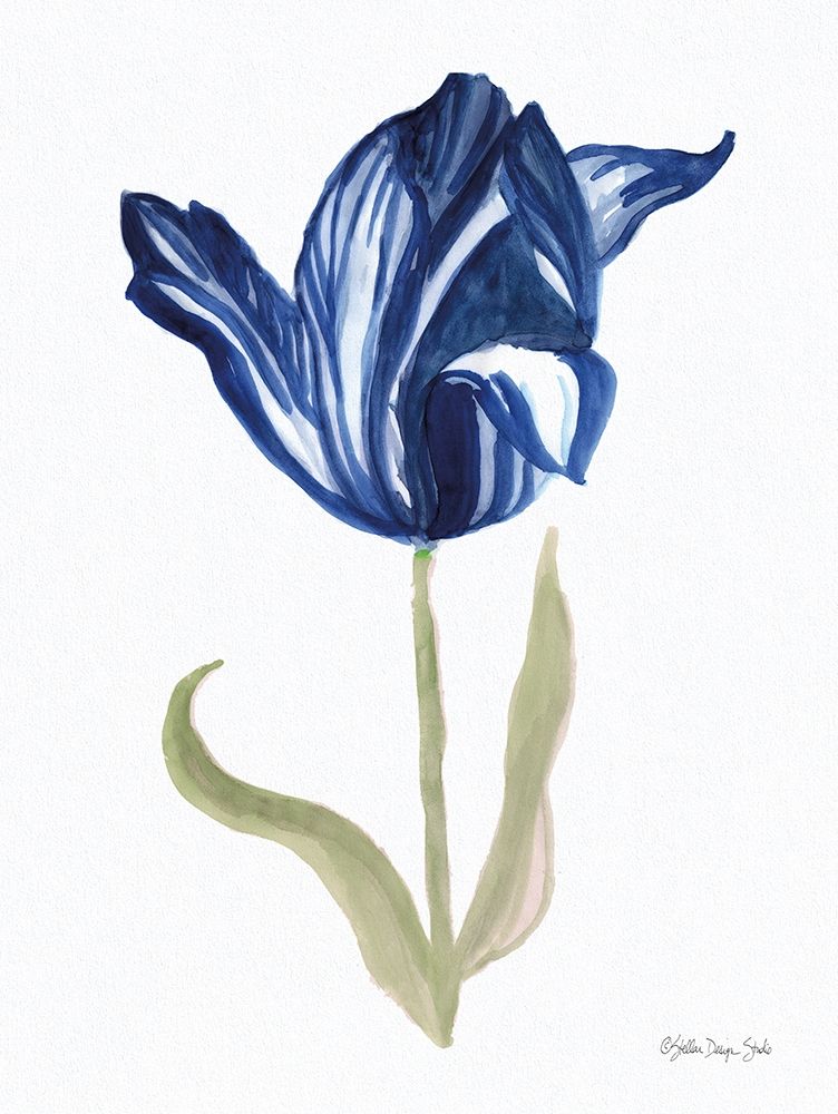 Blue Flower Stem I art print by Stellar Design Studio for $57.95 CAD