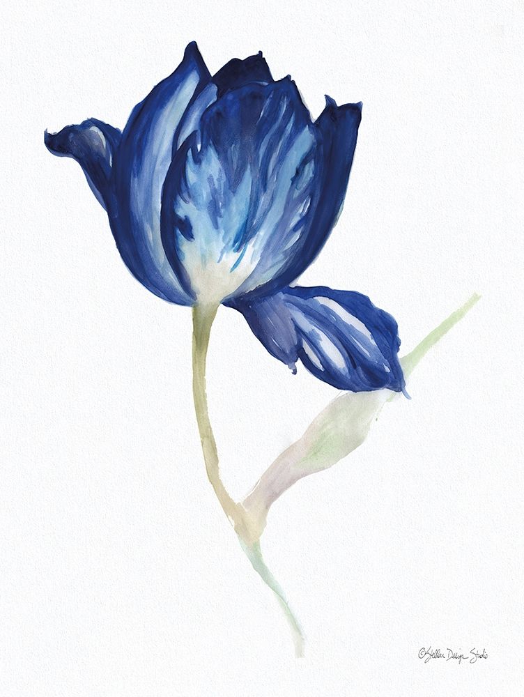 Blue Flower Stem II art print by Stellar Design Studio for $57.95 CAD